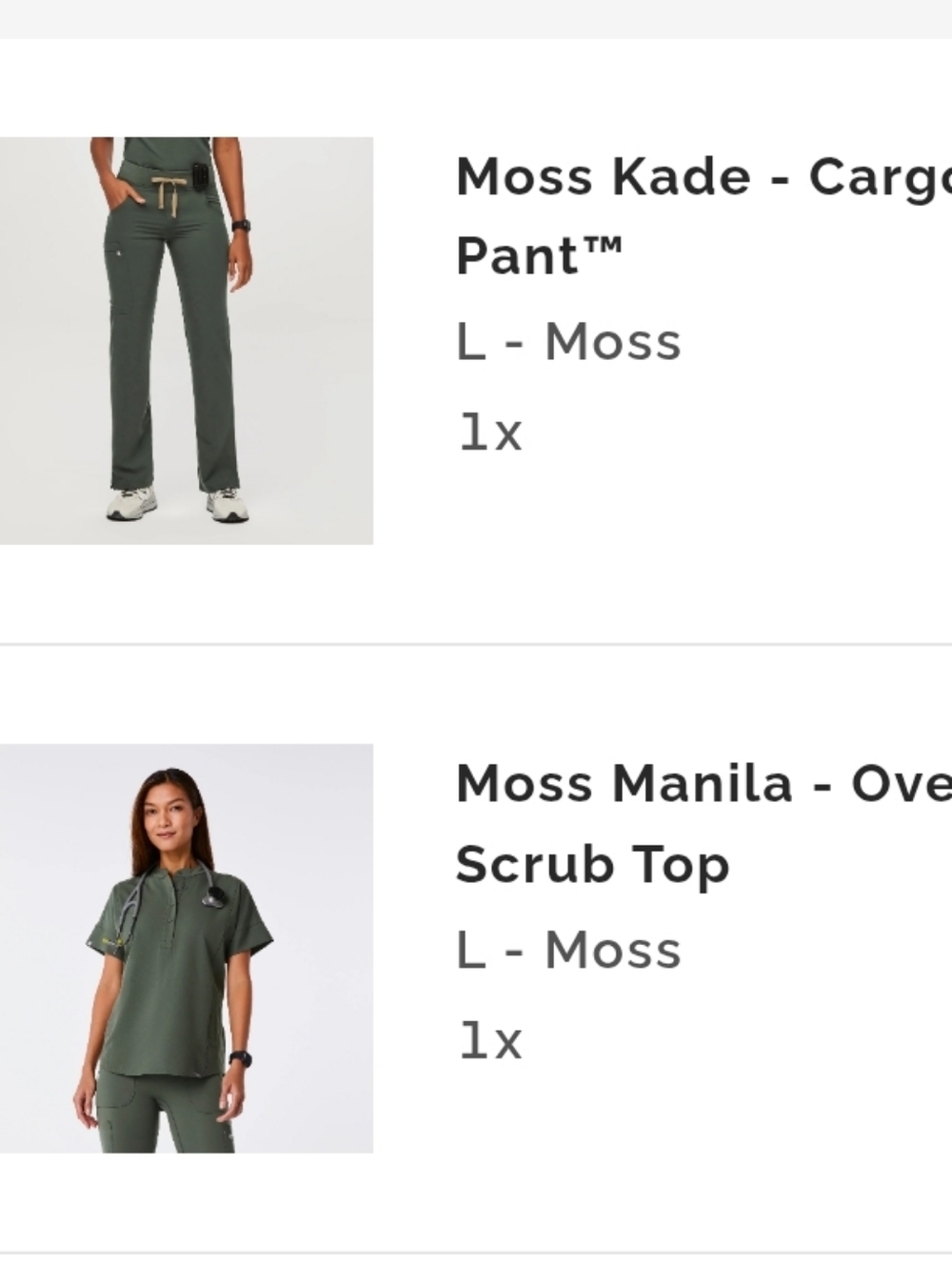 FIGS Moss Manila Oversized Top Kade Cargo Pants Scrub Set L - Picture 13 of 13
